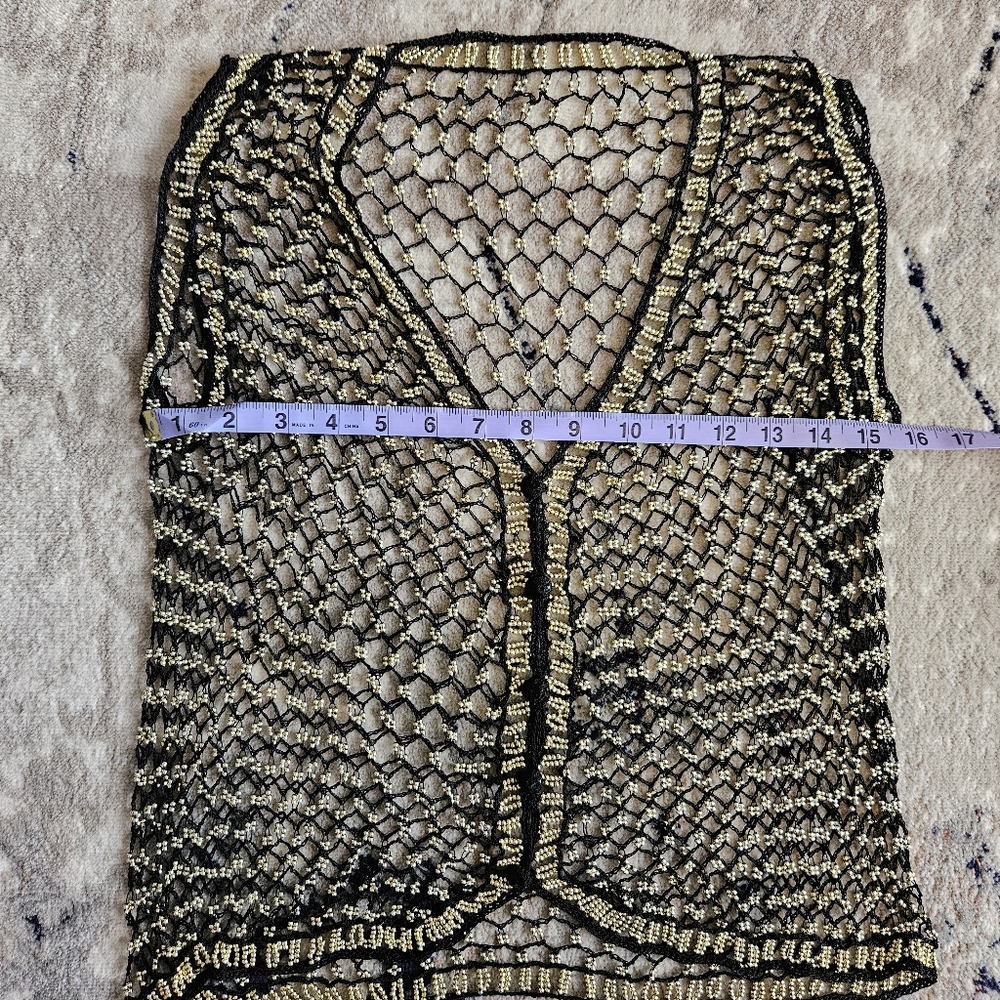 Vintage beaded crochet vest